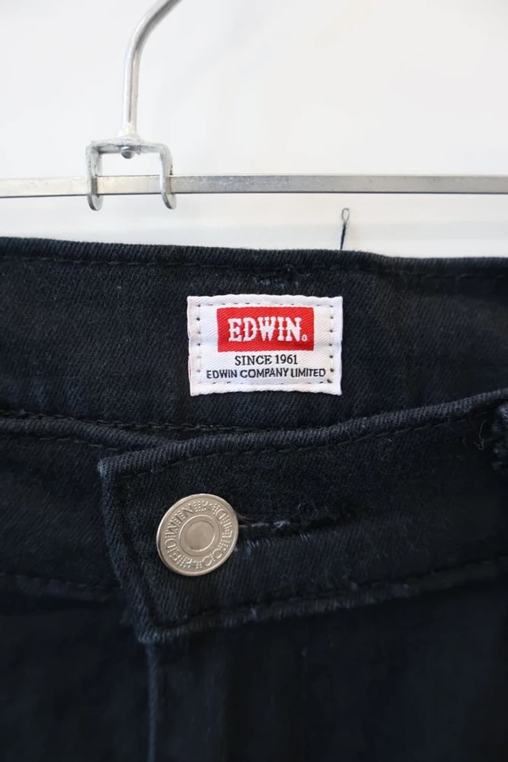 EDWIN Black Straight Jeans 상품이미지4