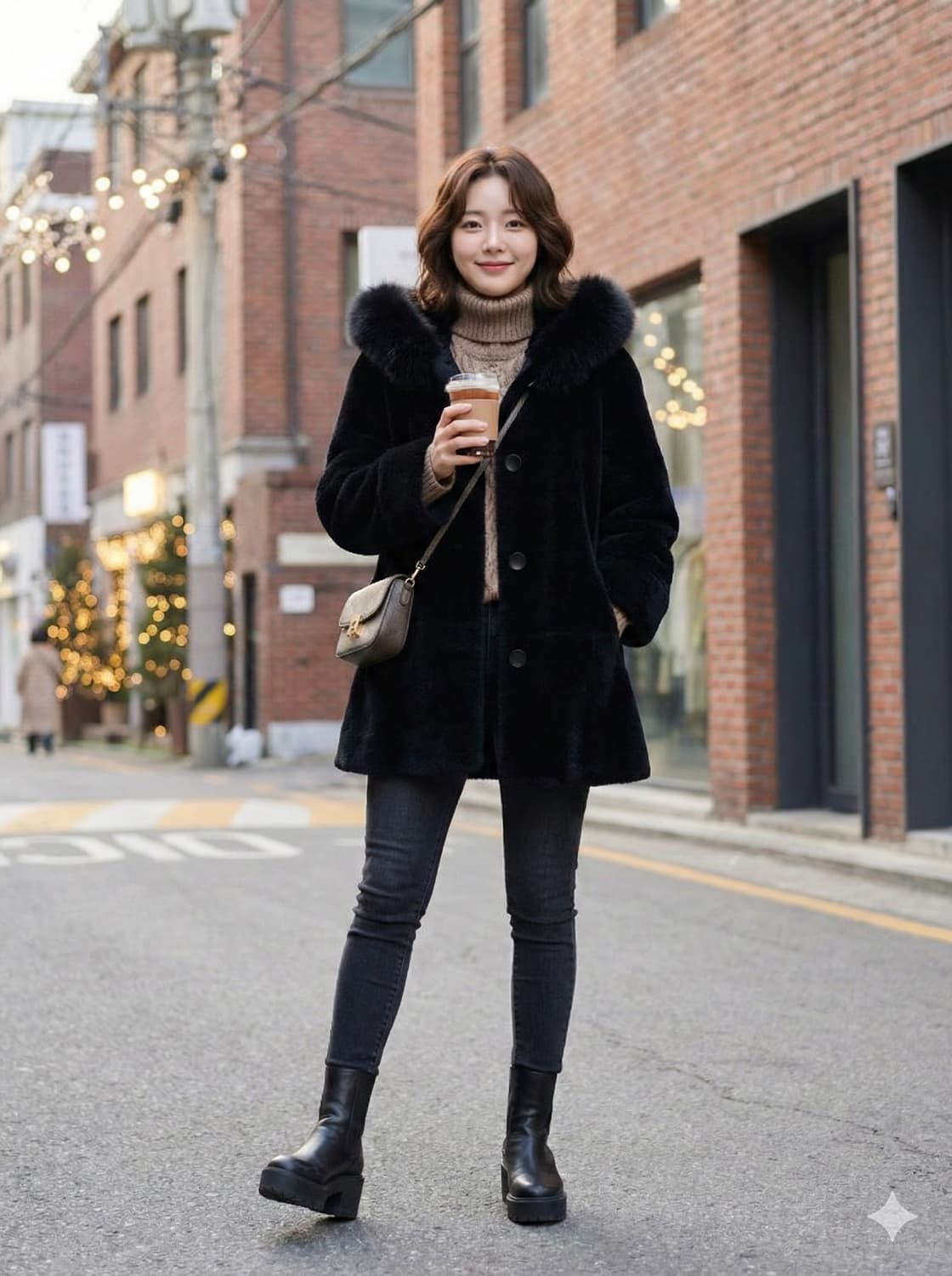 City Gee 시티지 사가폭스 콤비 양모 코트 상품이미지1