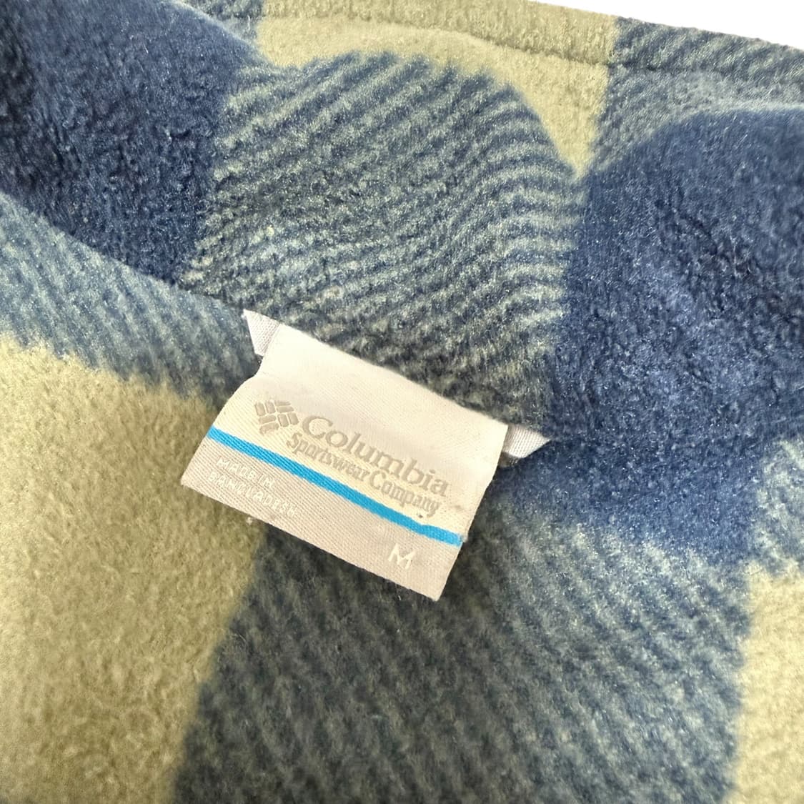 콜롬비아 카키 블루 체크 플리스 후리스 집업 상품이미지6