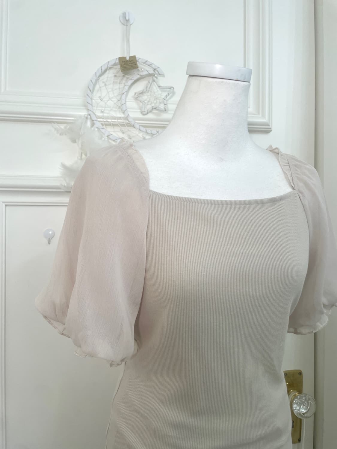 mute beige puff chiffon princess top 상품이미지6