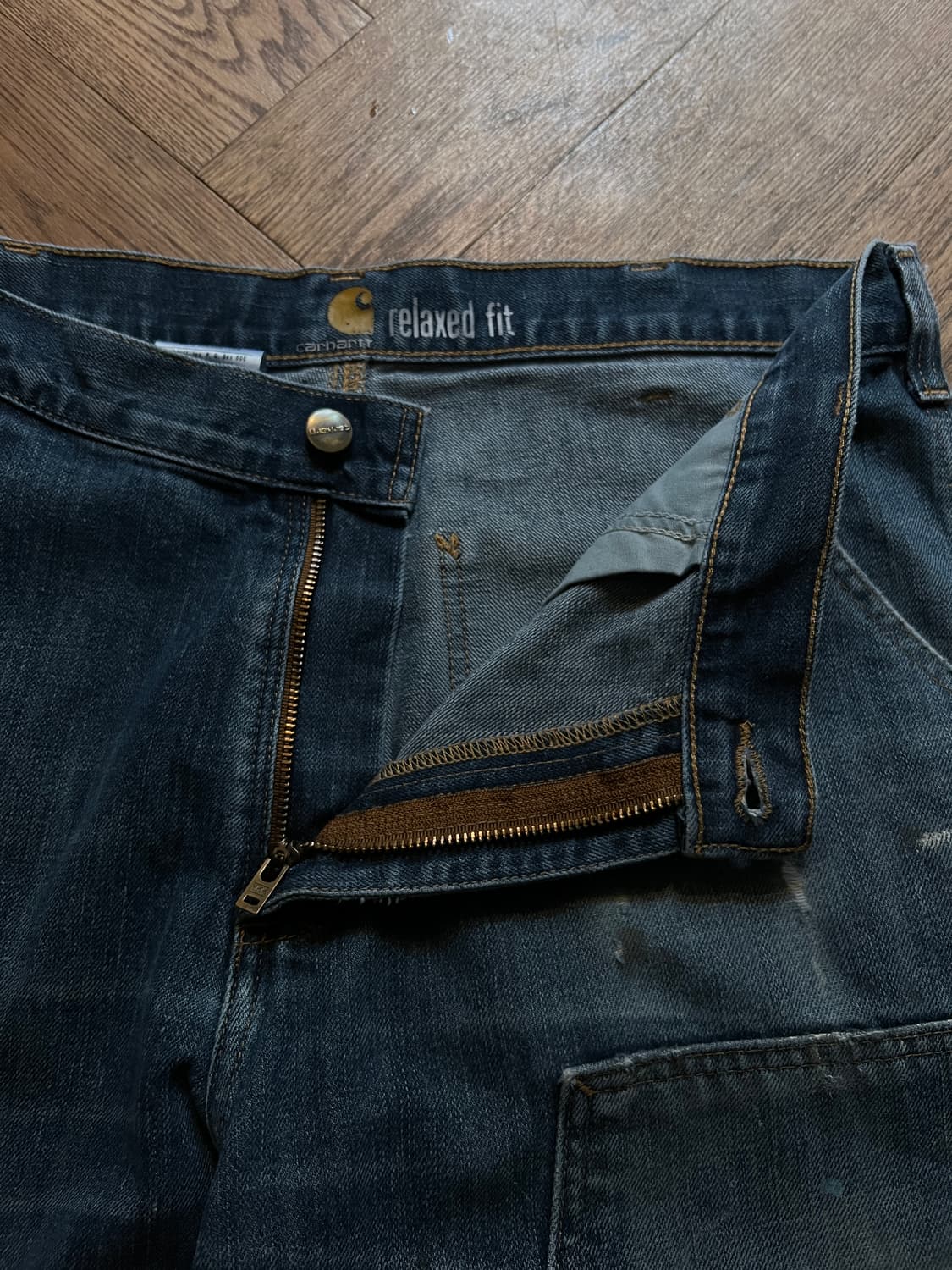 [36]칼하트 USA 더티워싱 더블니 워크 데님 팬 상품이미지3