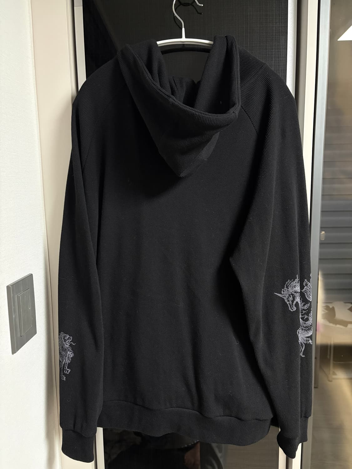 투머치택스 타로 와플 집업 후드 팬츠 셋업 블랙 상품이미지5