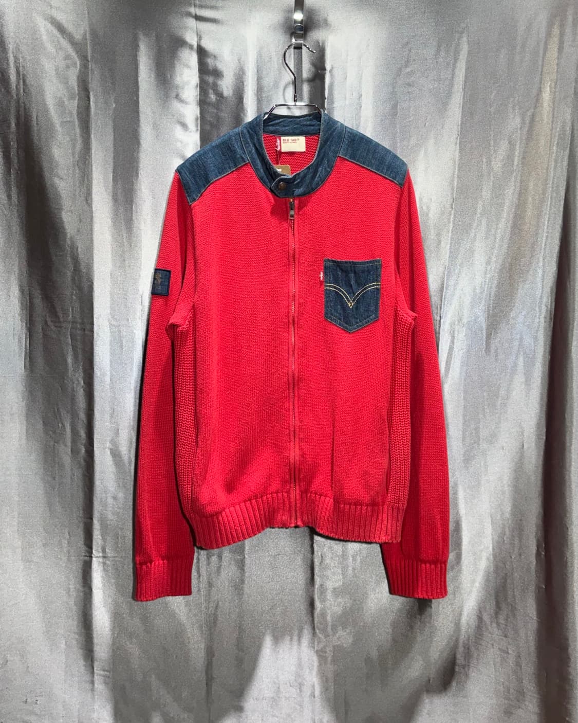L 리바이스 데님믹스 레드 니트집업 상품이미지2