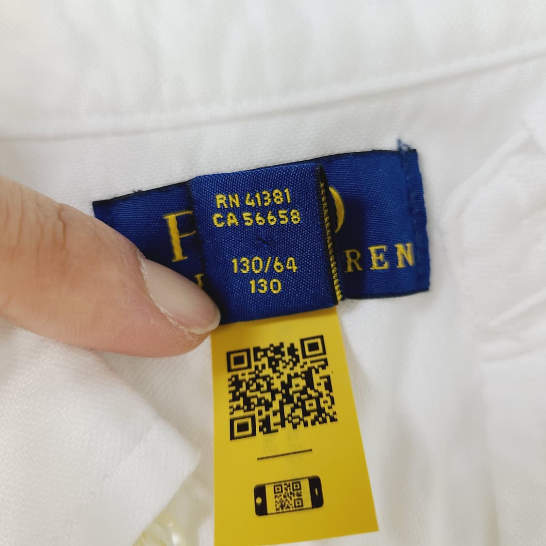 정품 폴로 키즈 QR신형 옥스포드 셔츠 화이트 7/130 상품이미지8