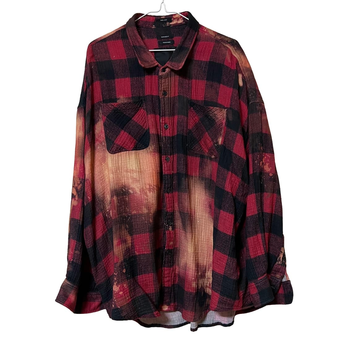 R13 드롭 넥 레드 버팔로 오버다이 워크 셔츠 상품이미지1