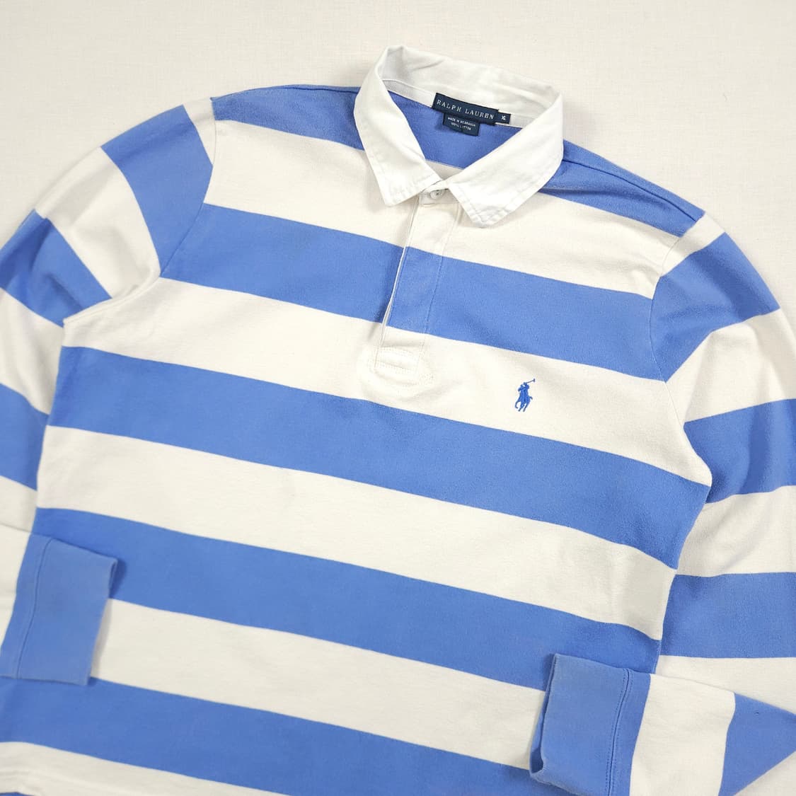 (여성XL) 폴로 랄프로렌 럭비티 흰/파 스트라이프 상품이미지1