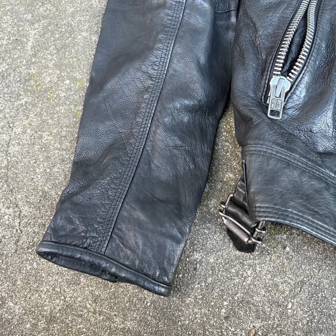 슈퍼드라이 라이언 바이커 블랙 레더 모토 자켓 상품이미지6