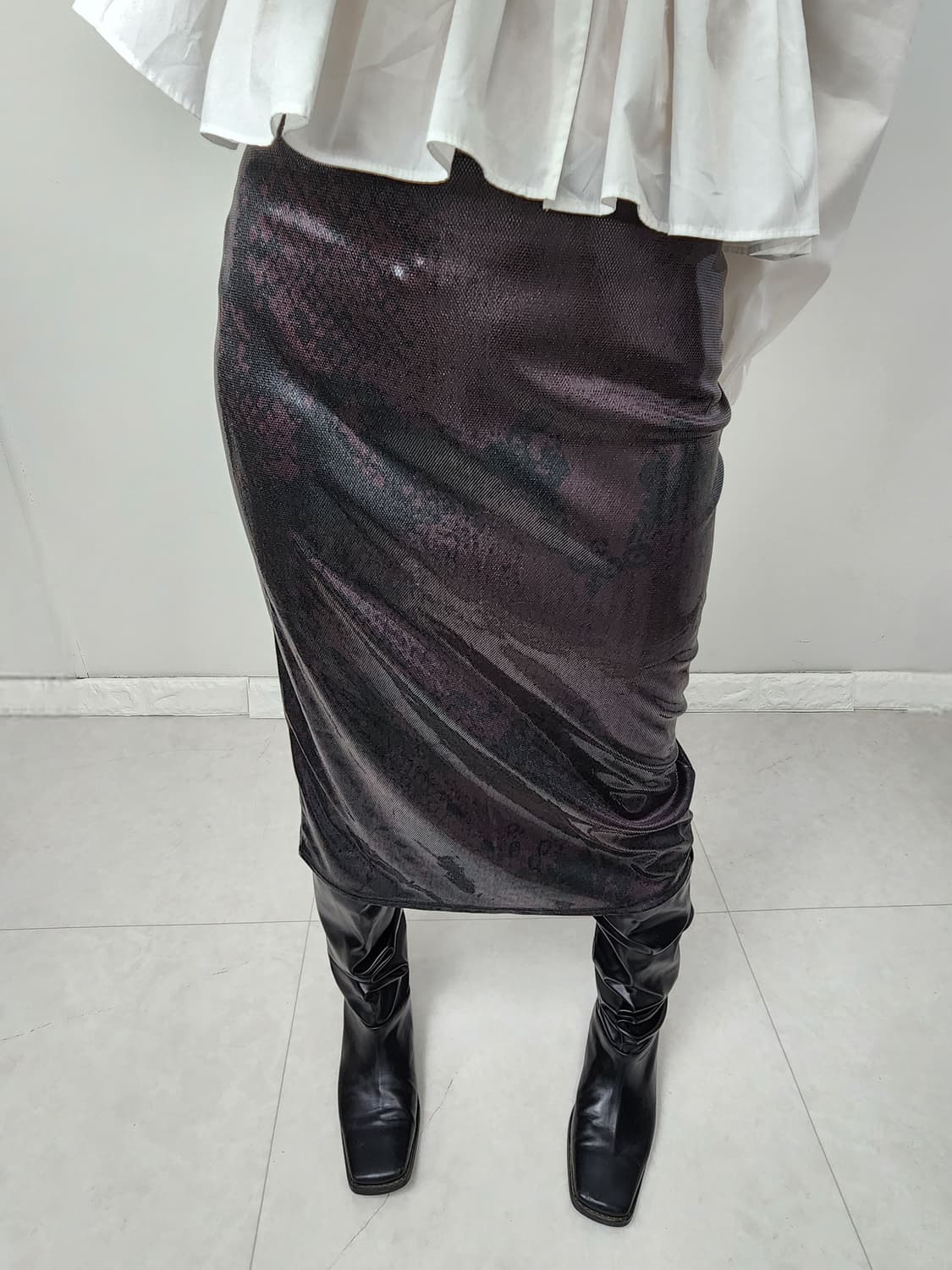 (made in france)글로시 패턴 스커트 상품이미지3