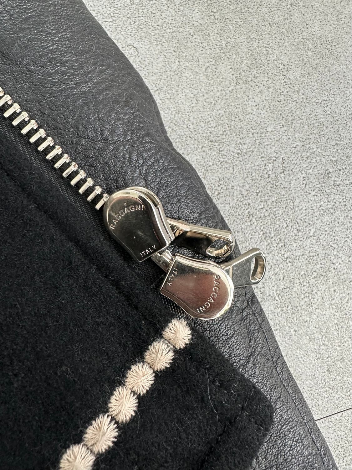 Taakk 타크 자수 체크 레더 라이더 자켓 상품이미지10