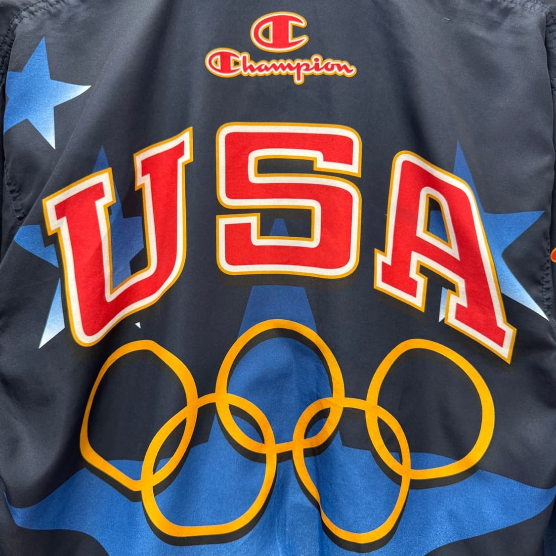 챔피온 USA 팀 자켓 1996 아틀란타 올림픽 빅로고 스타 프린팅 블랙 상품이미지7