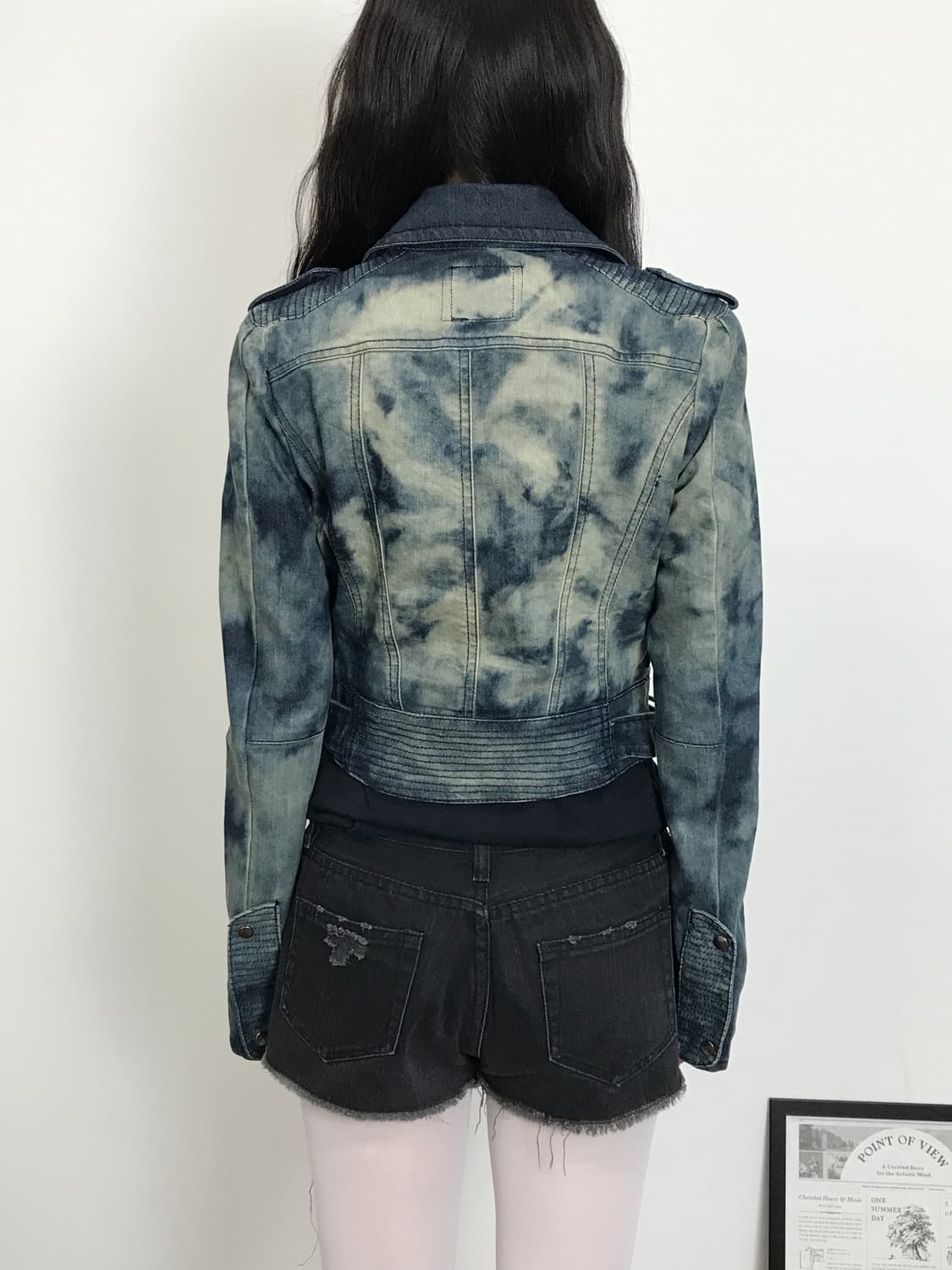 Jpn Y2k Acid Wash Denim Biker Jacket 상품이미지4