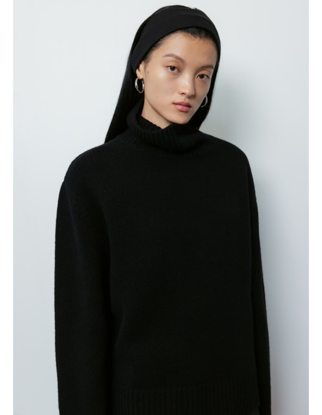 오르 울100 터틀넥 풀오버 블랙 상품이미지3