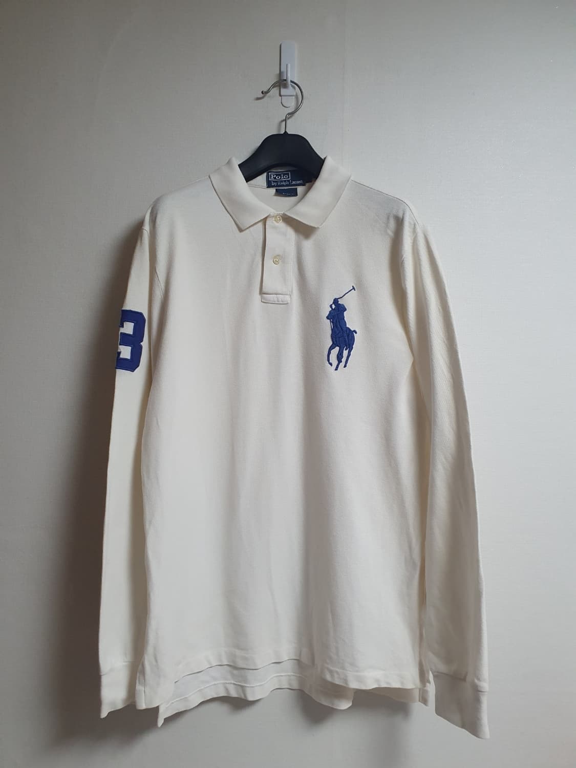 폴로랄프로렌 빅포니 넘버3 긴팔 카라티 아이보리 L 상품이미지2