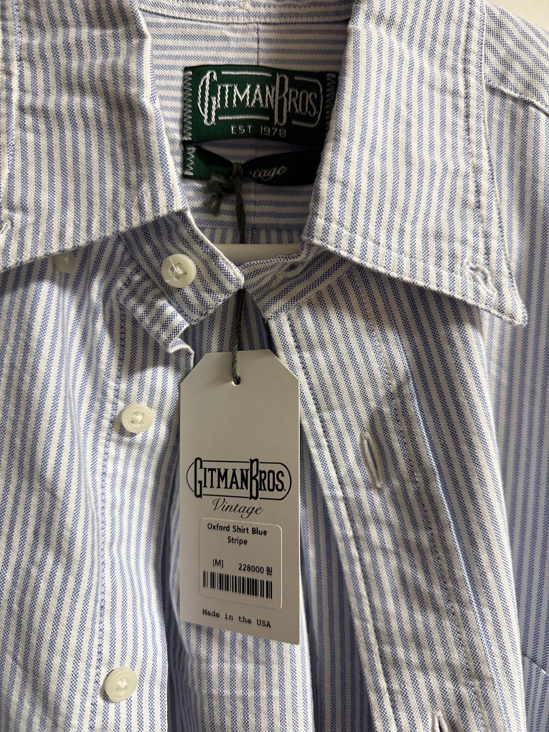 깃먼빈티지 스트라이프 옥스퍼드 셔츠 m 상품이미지2