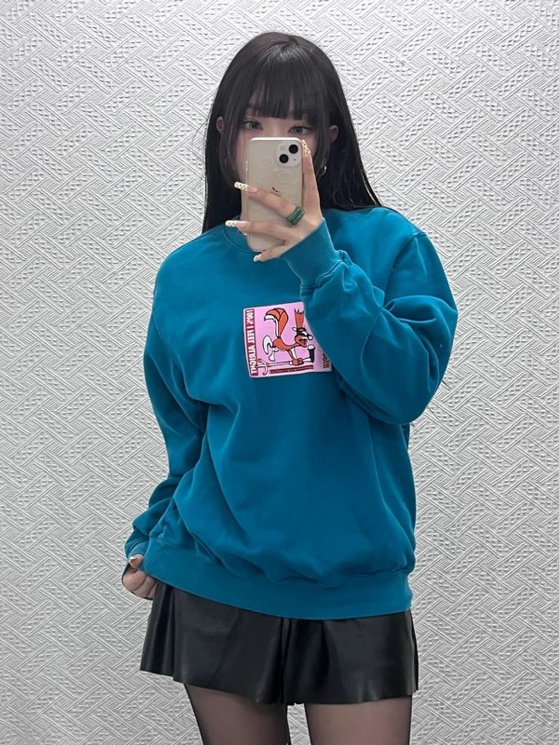 디스이즈네버댓 올드스쿨 키치 카툰프린팅 약기모 맨투맨 M C09630 상품이미지2