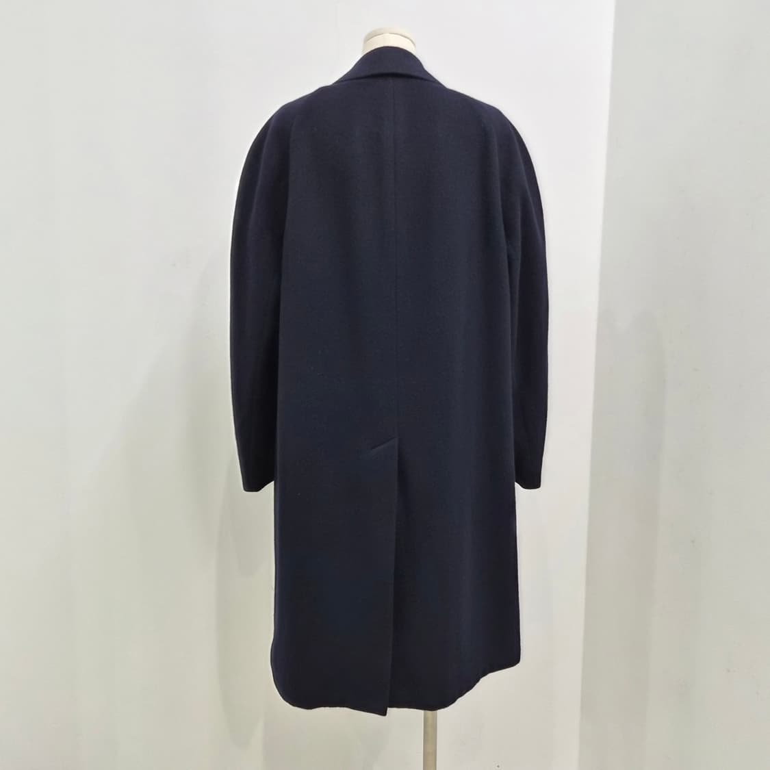 버진울80 캐시미어20 남녀공용 네이비 롱코트  상품이미지3