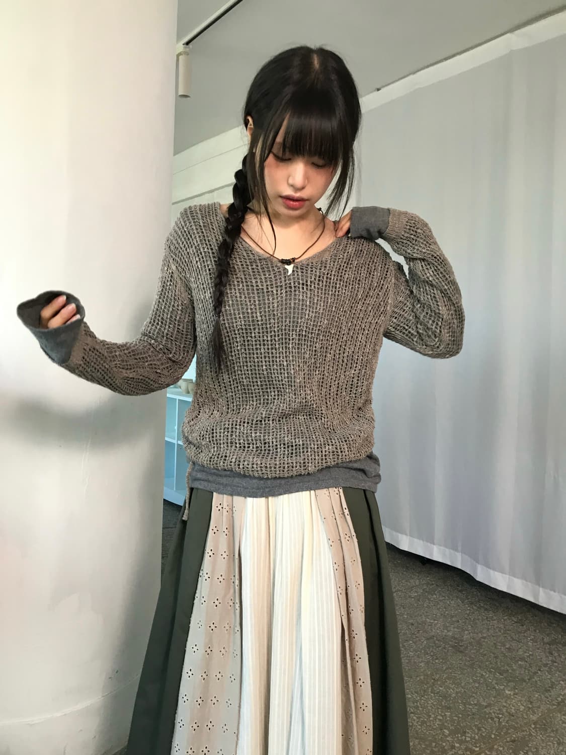 캐시미어 블랜드 그레이 니트 상품이미지6