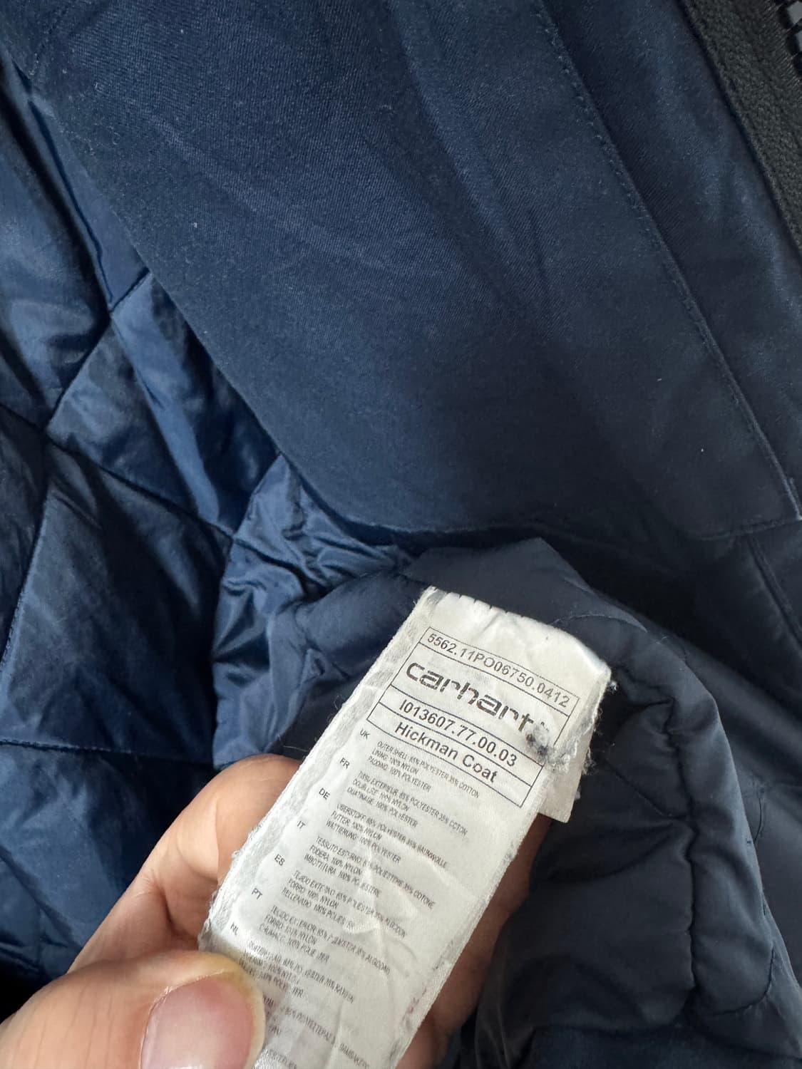 칼하트 WIP 힉맨 코트 네이비 (Hickman Coat) 상품이미지6