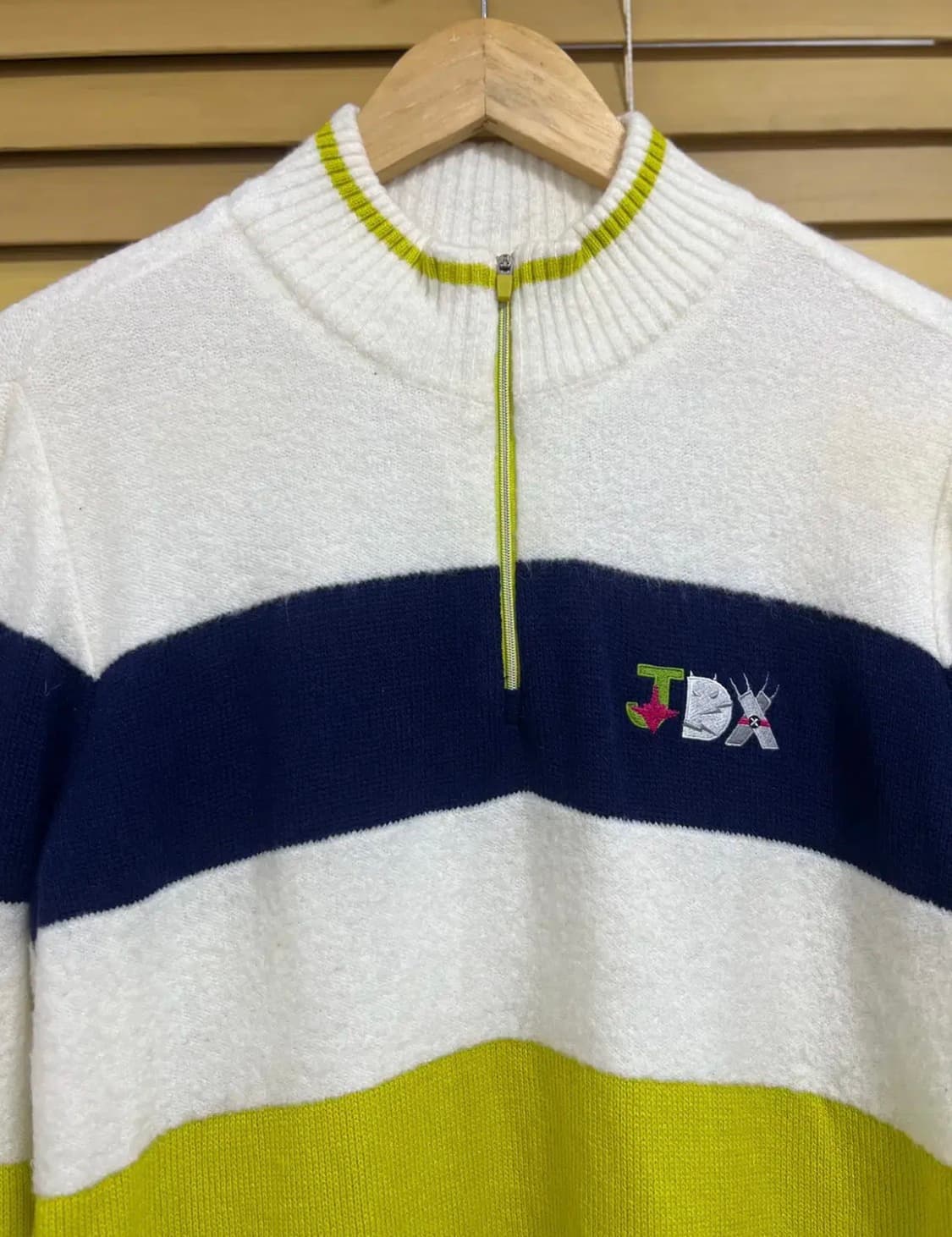 제이디엑스 JDX 남성 배색 울방풍반집업니트 상품이미지1