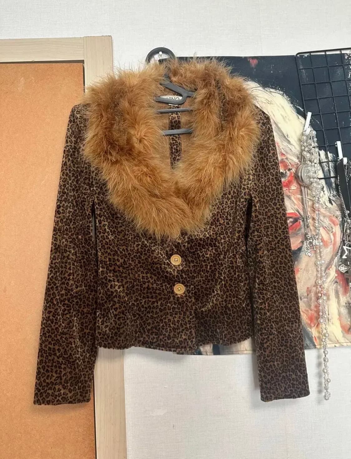 일본 빈티지 오네갸루 호피 레오파드 퍼 자켓 상품이미지2