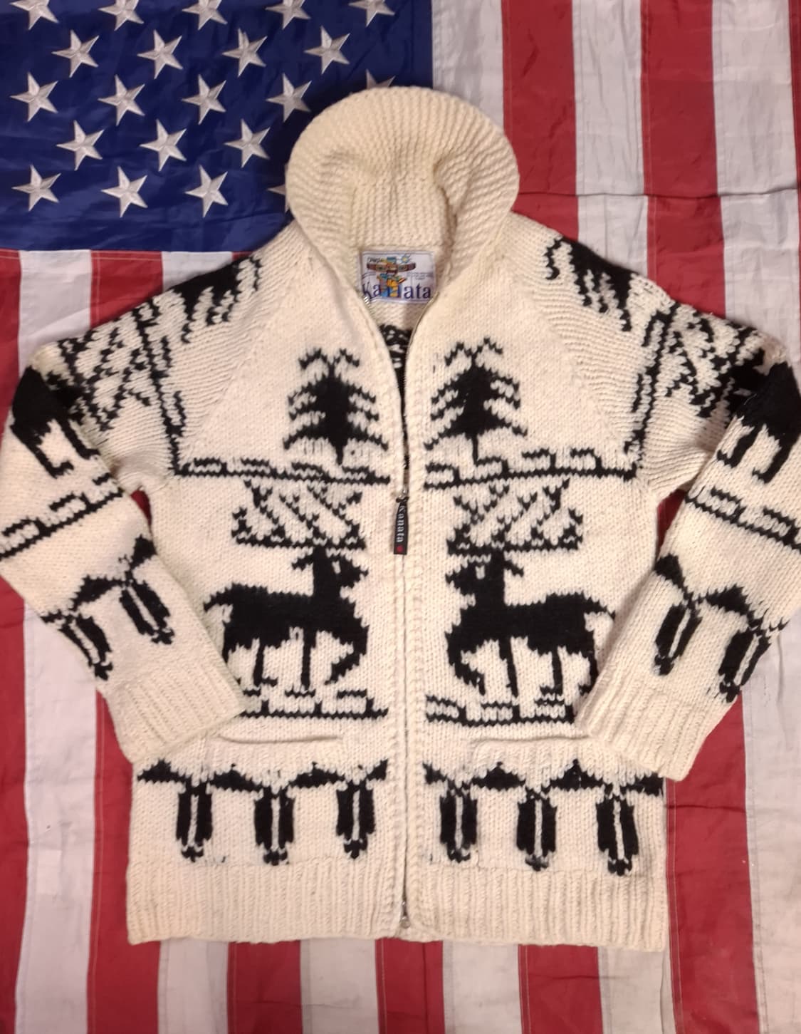 오리지날 캐나다제조 카나타 노르딕 울 코위찬 가디건 상품이미지1