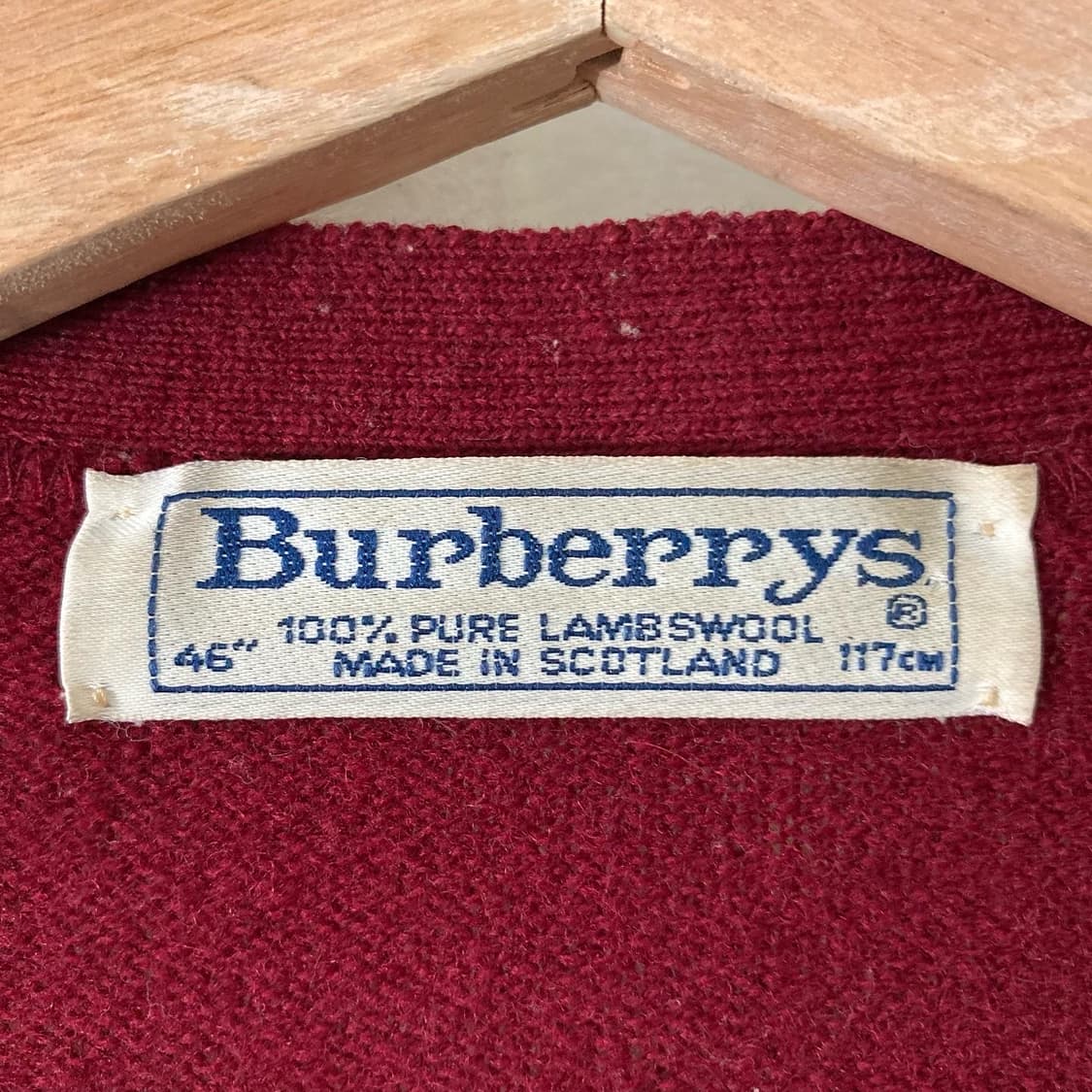 바버리 버건디 아가일 가디건 상품이미지4