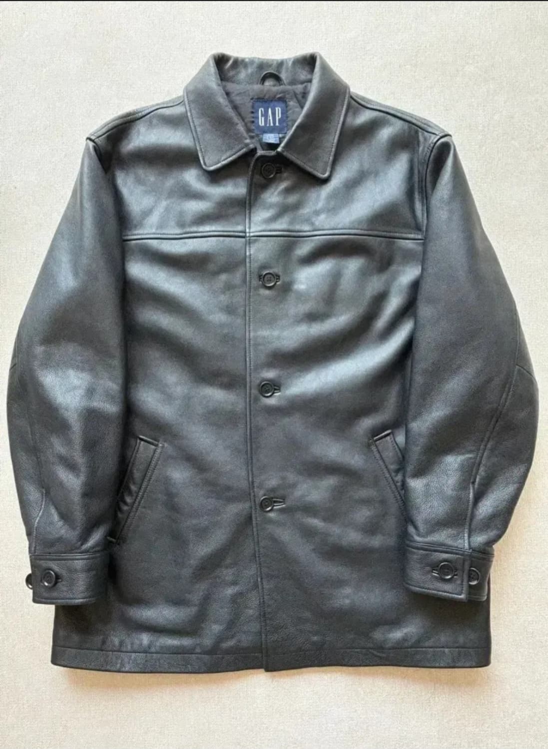(L)올드갭 레더 카코트 상품이미지1