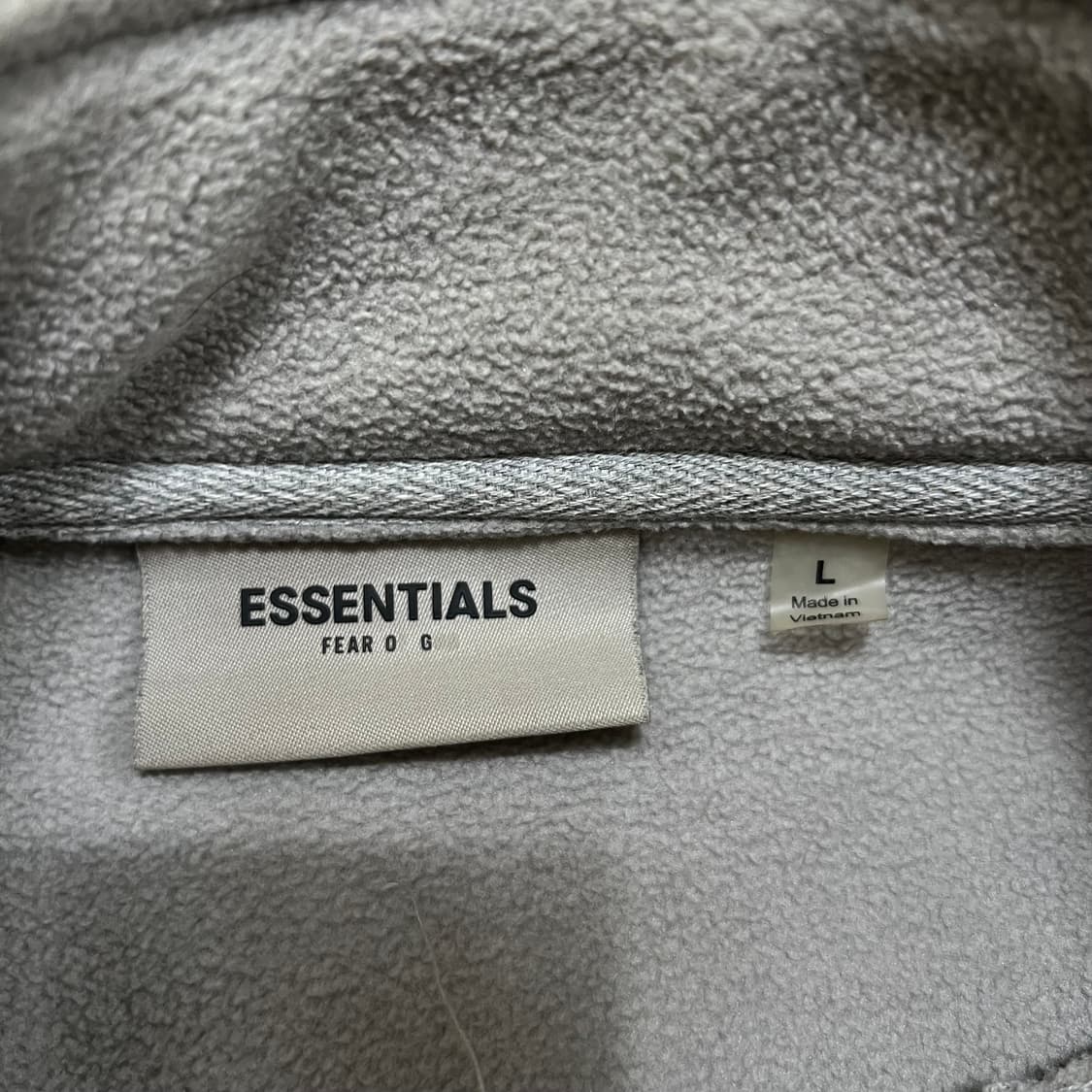 피어오브갓 에센셜 후리스 아노락 반집업 자켓 [그레이] L/100 상품이미지5