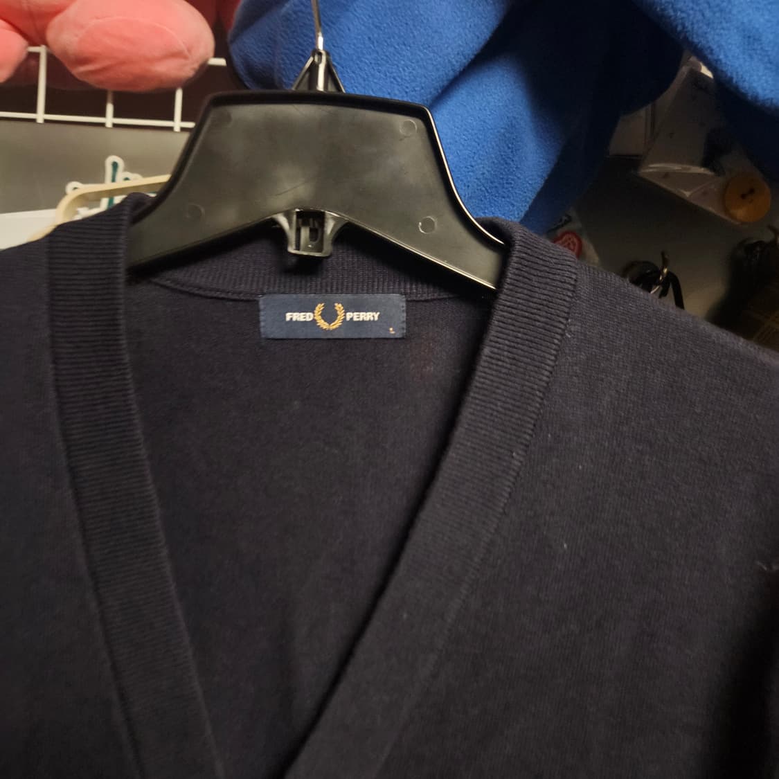 (L)프레드페리 가디건 팝니다. 네이비 상태좋음. 상품이미지2