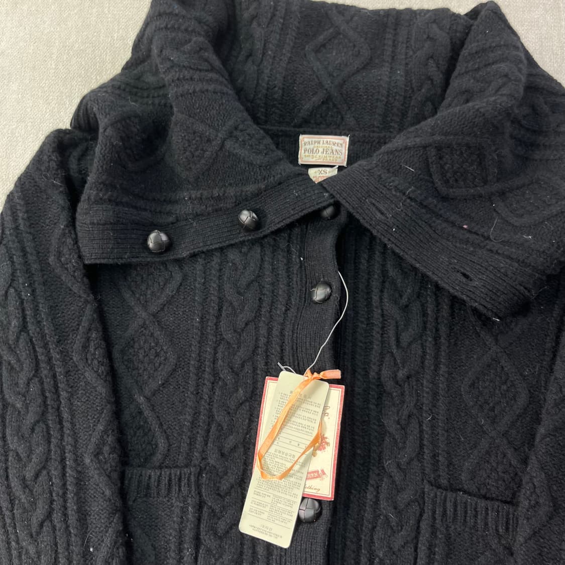 W 95 폴로랄프로렌 진스 신형 크롭 꽈배기 가디건 (새상품) 상품이미지2