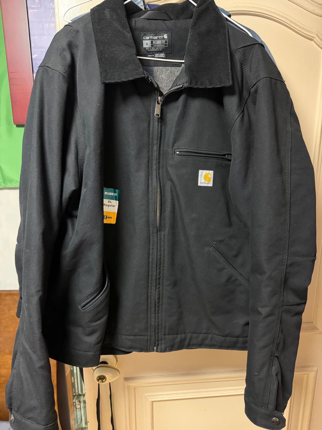 칼하트 칼하트 블랭킷 라인드 릴렉스드 핏 레귤러 덕 디트로이트 자켓 블랙 상품이미지1