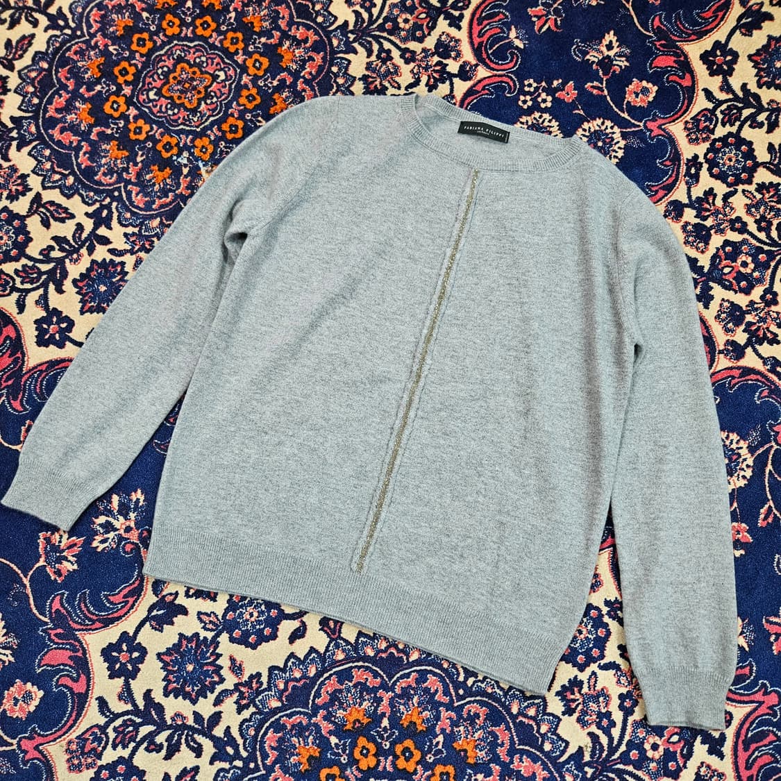 (미사용)파비아나필리피 in Italy 캐시미어 센터 골든 펄 니트  상품이미지1