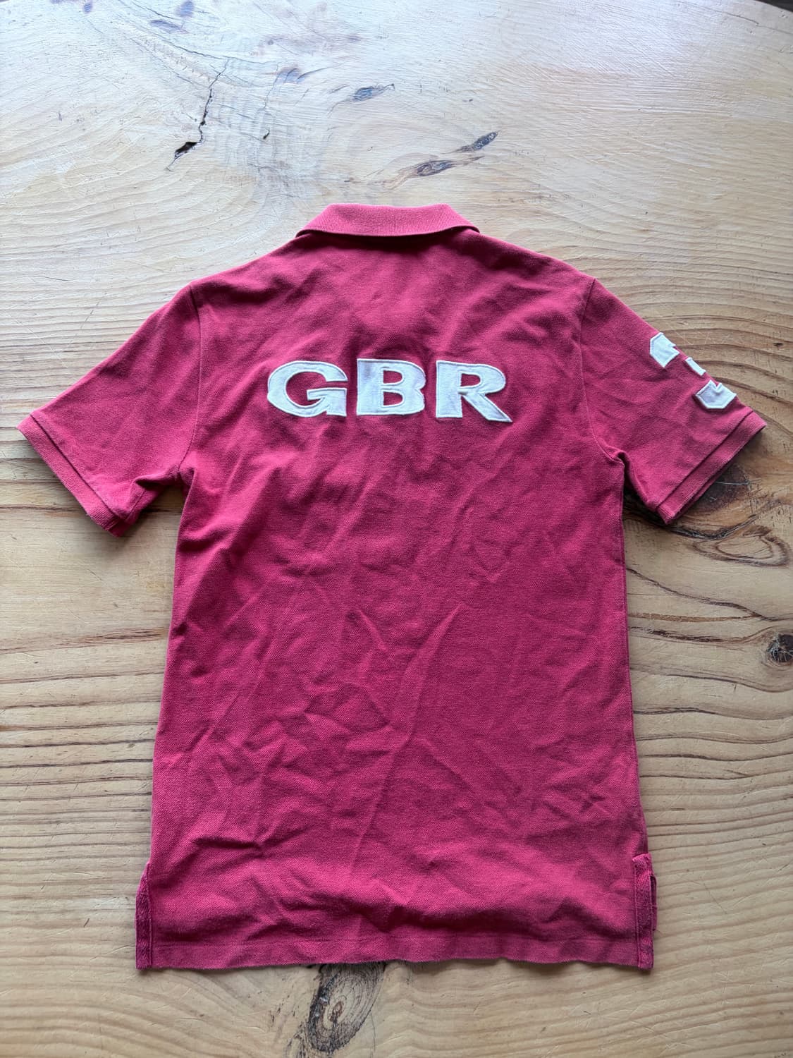 (Polo Ralph Lauren) 폴로 빅포니 영국 국기 버건디 카라티 상품이미지3