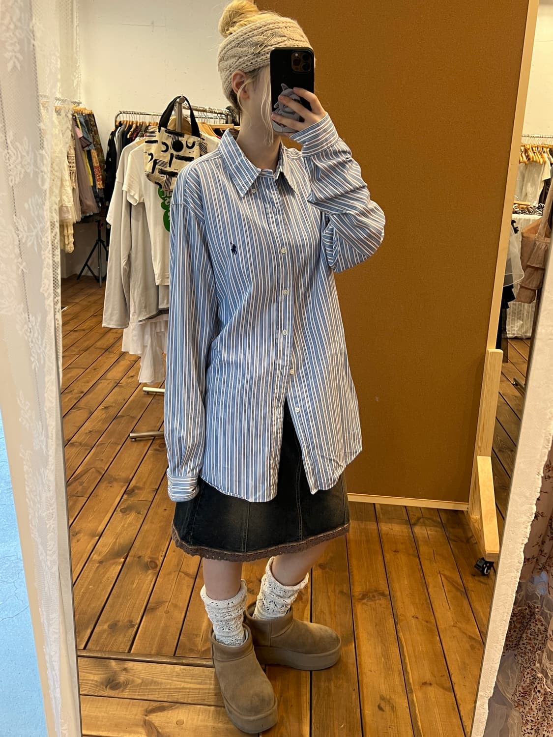 폴로 스카이블루 스트라이프 셔츠 상품이미지5