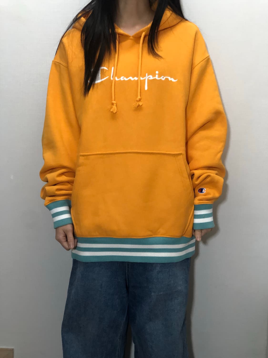 빈티지 챔피온 옐로우 후디 상품이미지1