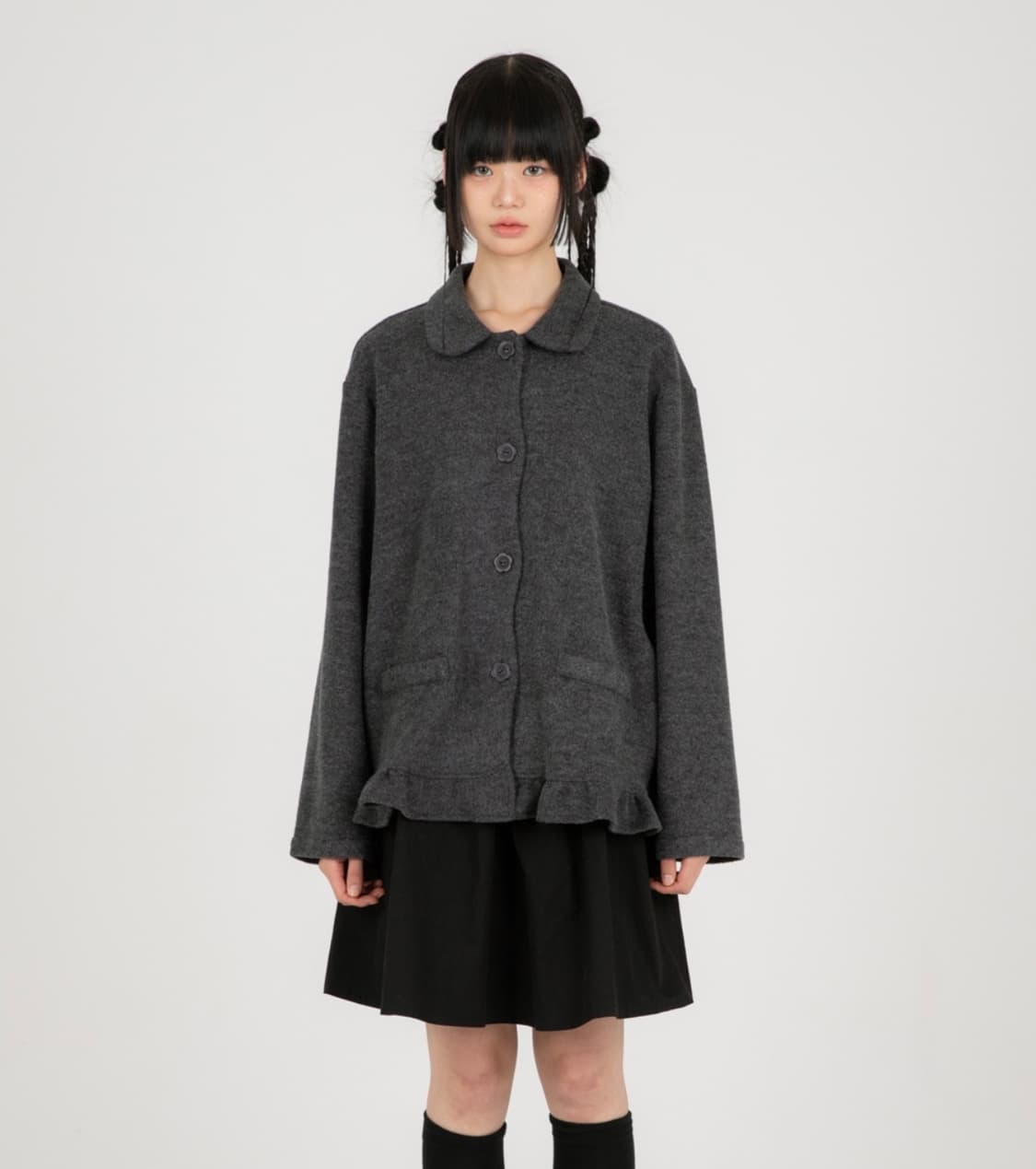 나이엔 라운드 플라켓 가디건 자켓 상품이미지1