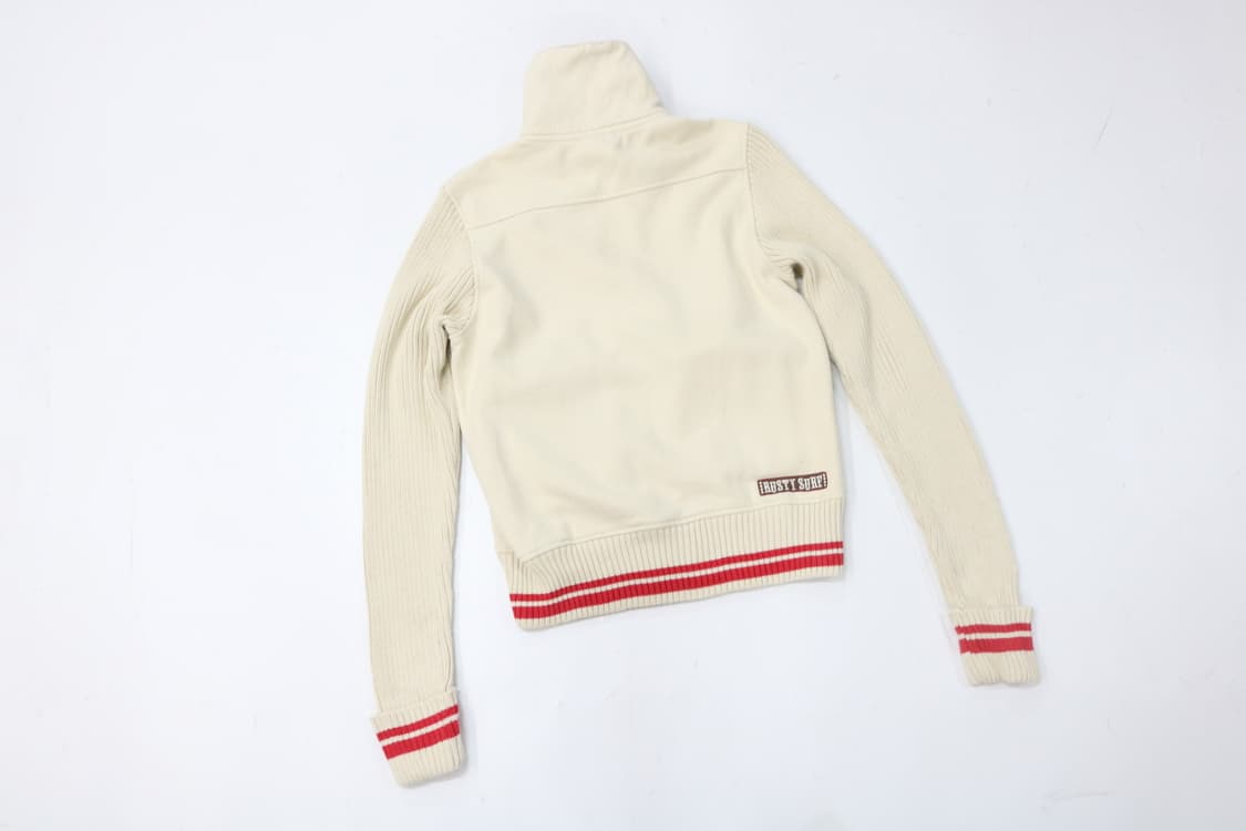 RUSTY 루스티 빈티지 니트 슬리브 하이넥 집업 자켓 (M-L) 상품이미지7