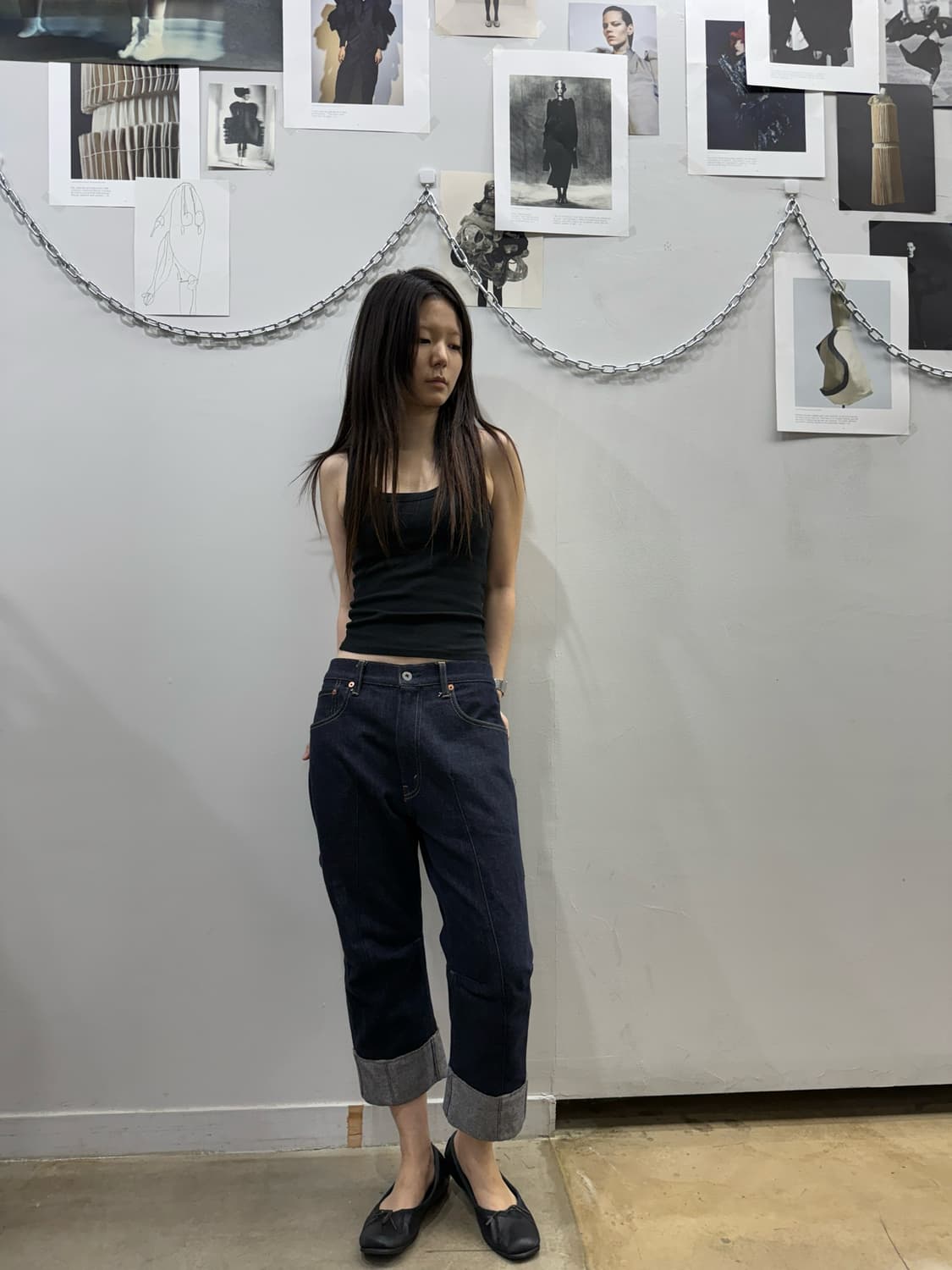 준야 와타나베 카프리 롤업 데님 팬츠 상품이미지1