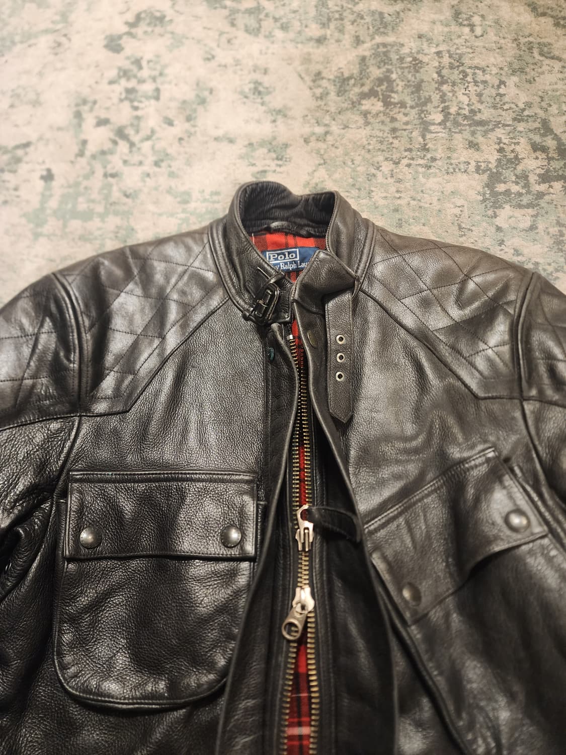 90s 오리지날 폴로 모터사이클 레더자켓 상품이미지7
