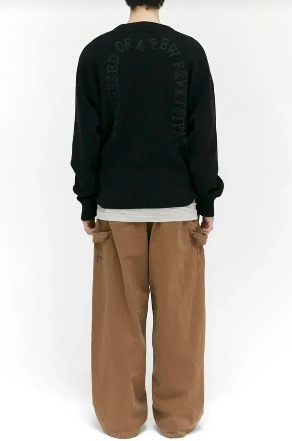 폴리테루 와플니트 그래픽(레터링 프라치) 블랙 4사이즈 새상품 상품이미지4