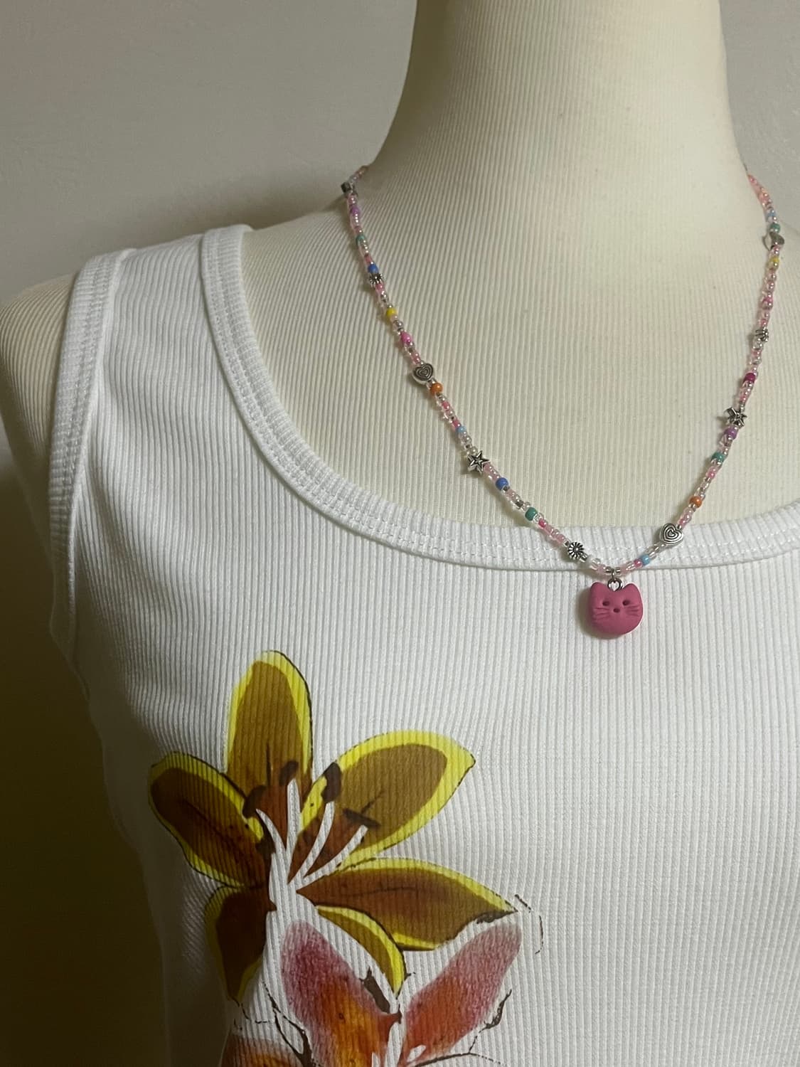 [핸드메이드] 고양이 비즈목걸이 상품이미지3