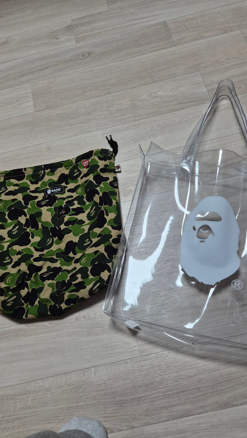 베이프 ABC 카모 클리어 토트백 그린 (2개 세트) 상품이미지5