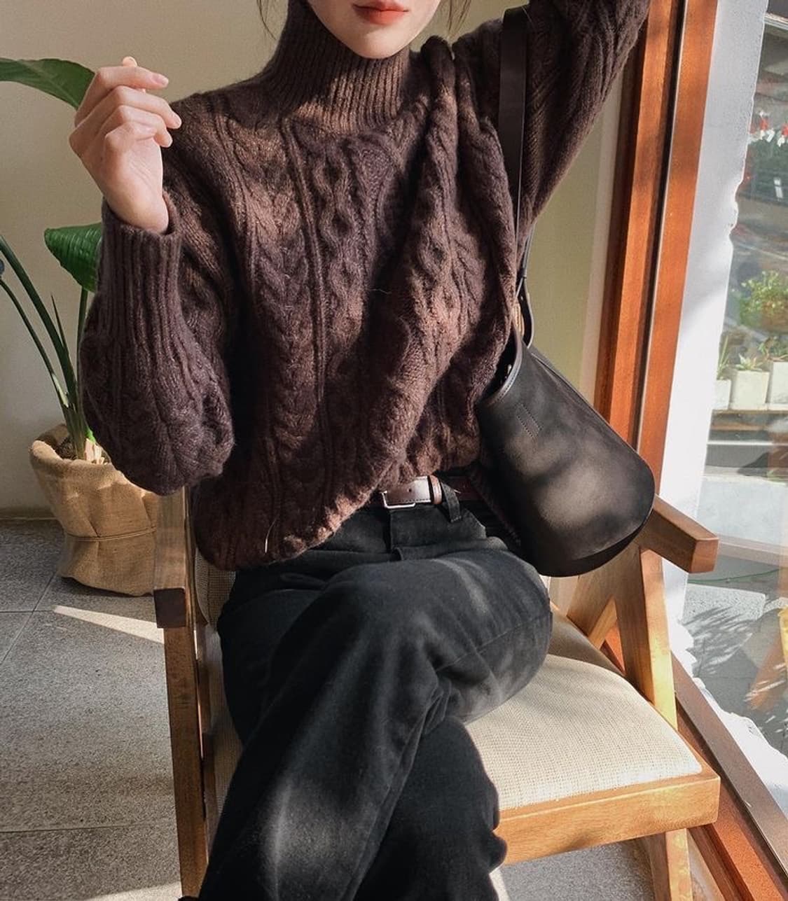 빈티지니트_메이드인아일랜드 브라운 케이블니트 상품이미지8