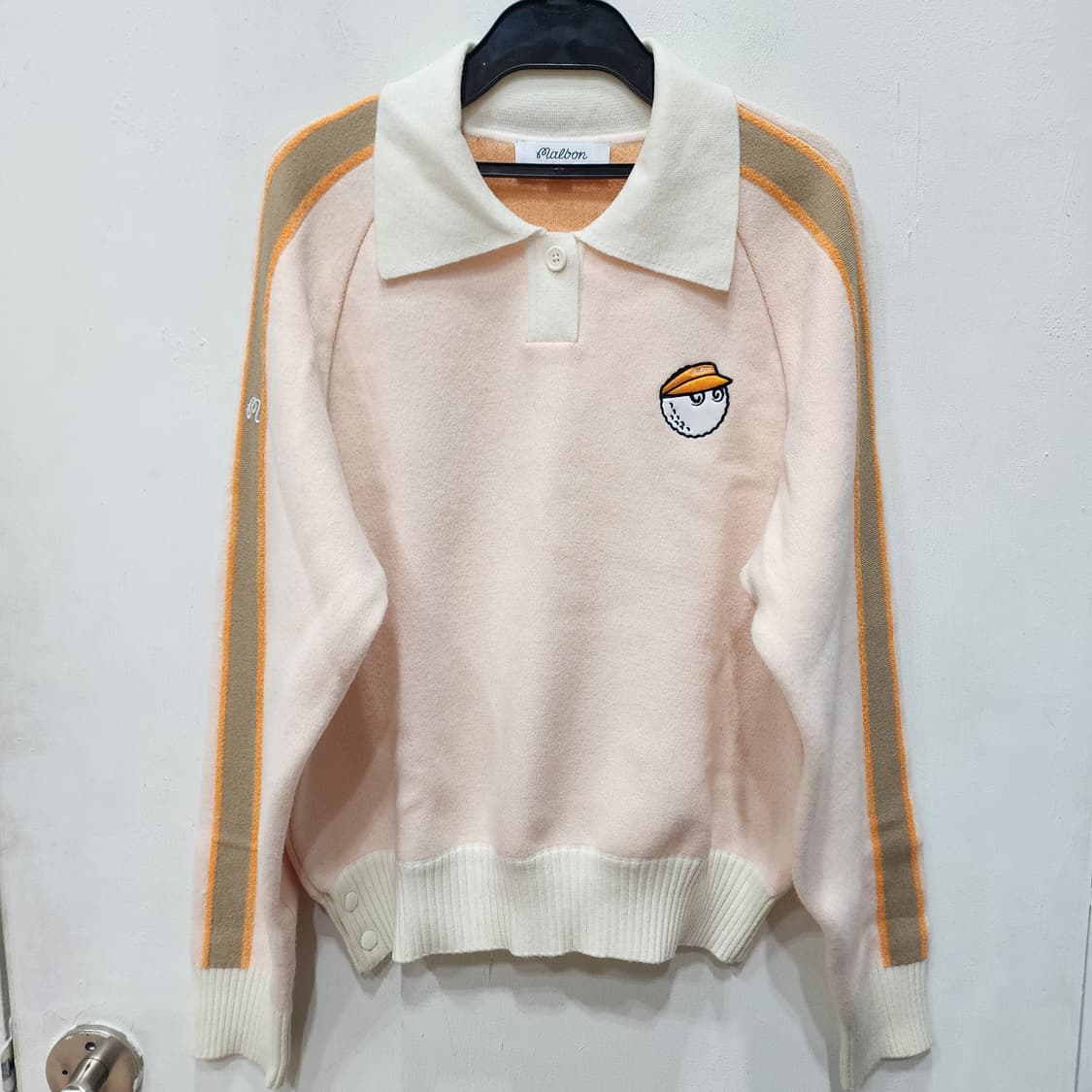 말본 소매배색 니트 카라탑 M 새거급 상품이미지1