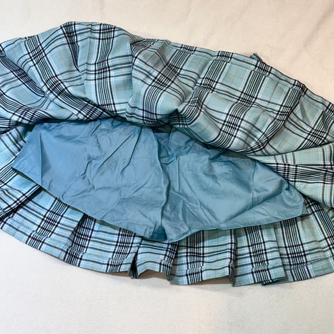 민트 체크 플리츠 스커트 상품이미지3