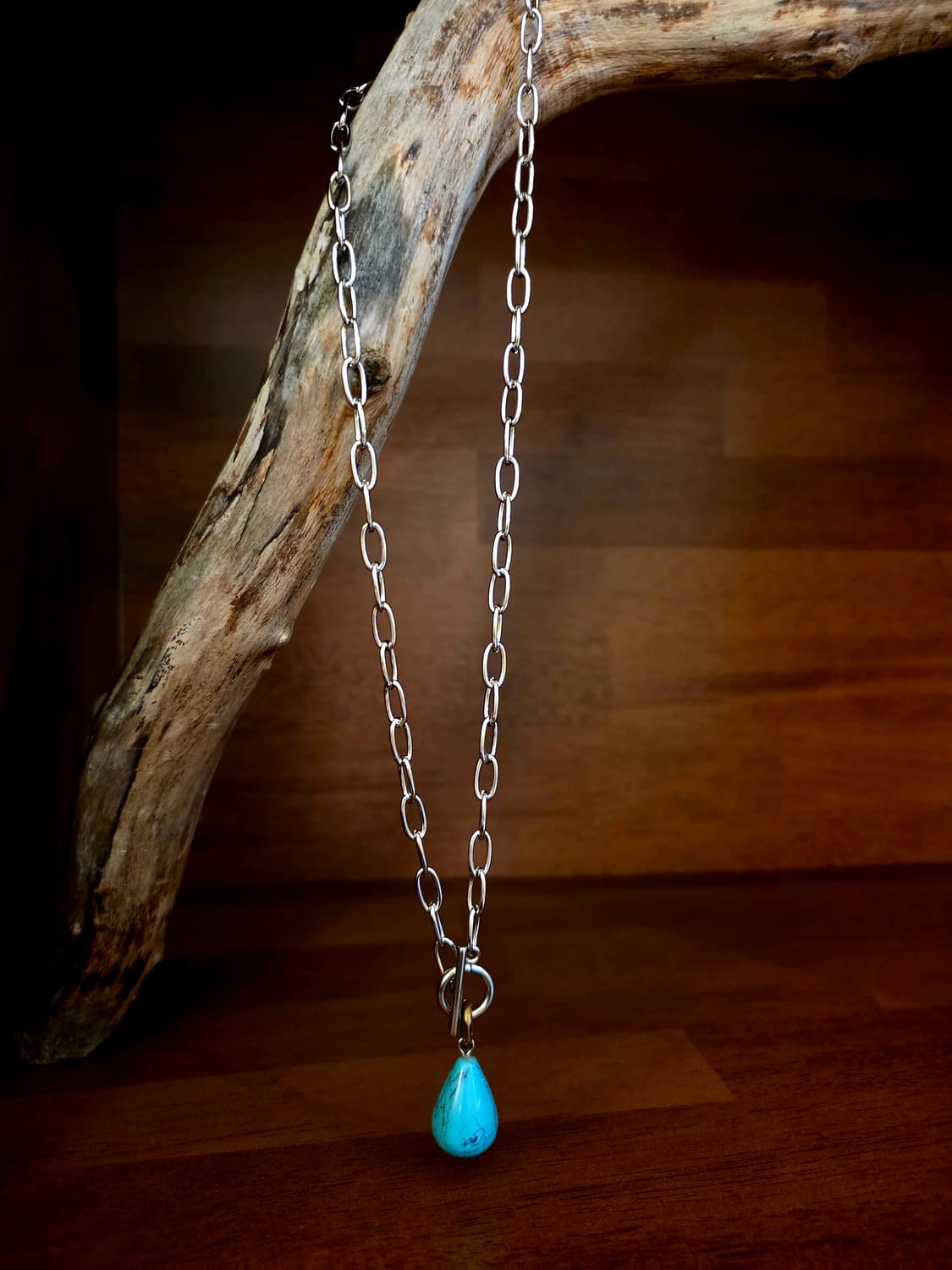 3크로스제작 물방울 터키석포인트 써지컬목걸이 상품이미지1