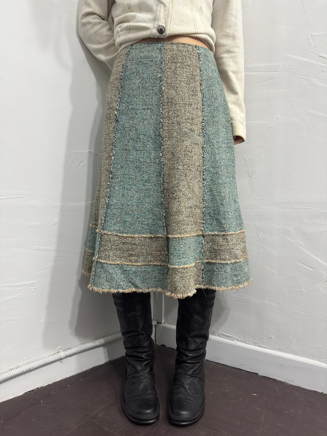 cest mojieu twid patchwork design skirt 상품이미지4