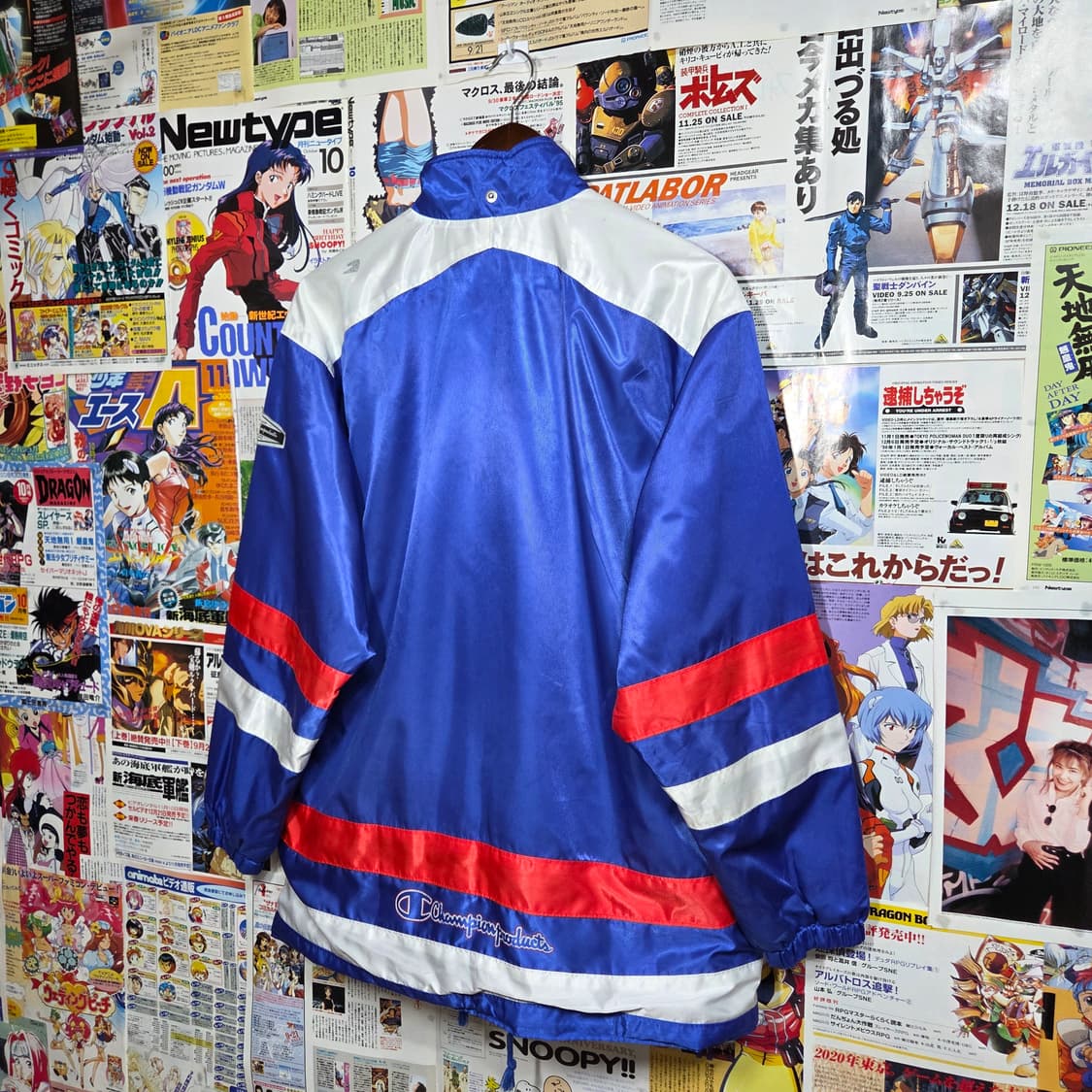 JPN 챔피온 블루 레드 올드스쿨 바람막이 상품이미지4