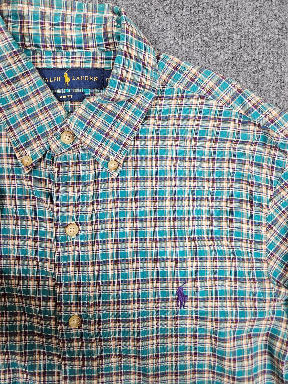 폴로 랄프로렌 슬림핏 체크 셔츠 S(급처) 상품이미지2