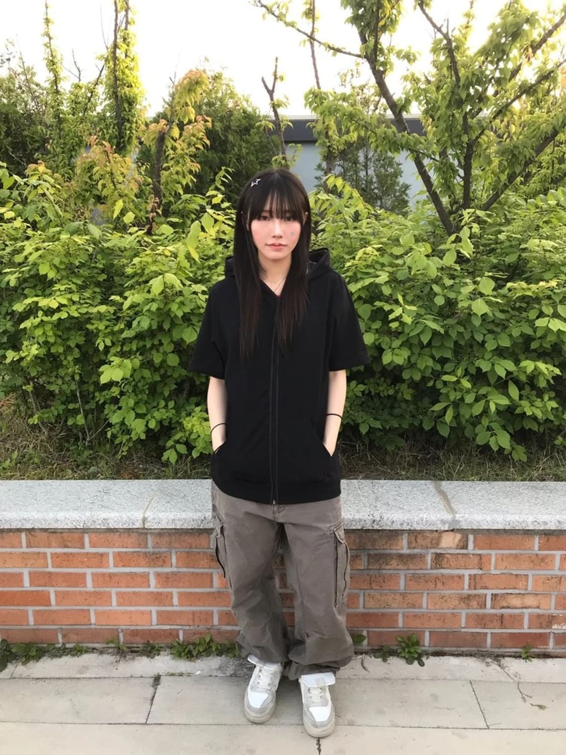 Doublefocus Black Short Sleeve Hoodie 상품이미지1
